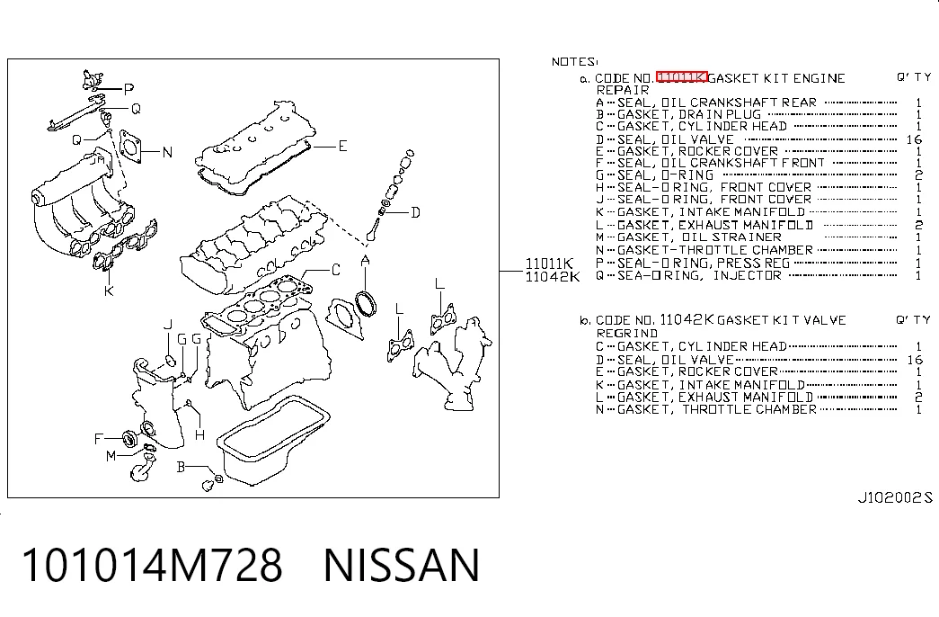 Комплект прокладок двигуна, повний NIPPON MOTORS FS7130 ціна, від 72.21 USD