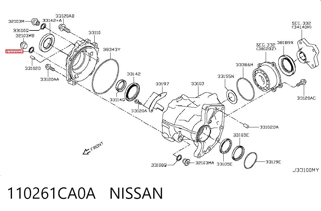 110261CA0A Nissan/Infiniti Прокладка зливної пробки редуктора