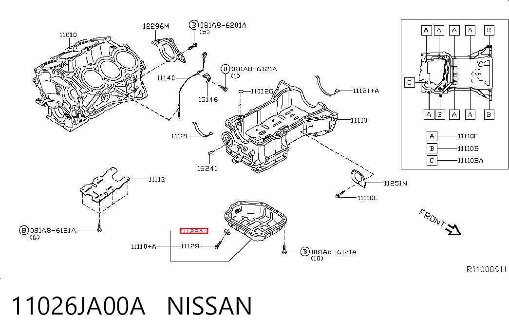 11026JA00A Nissan/Infiniti Прокладка пробки піддону двигуна