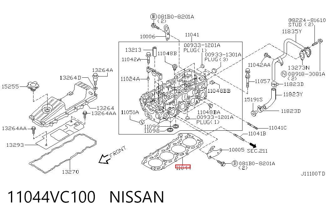11044VC100 NIPPON MOTORS Прокладка під головку