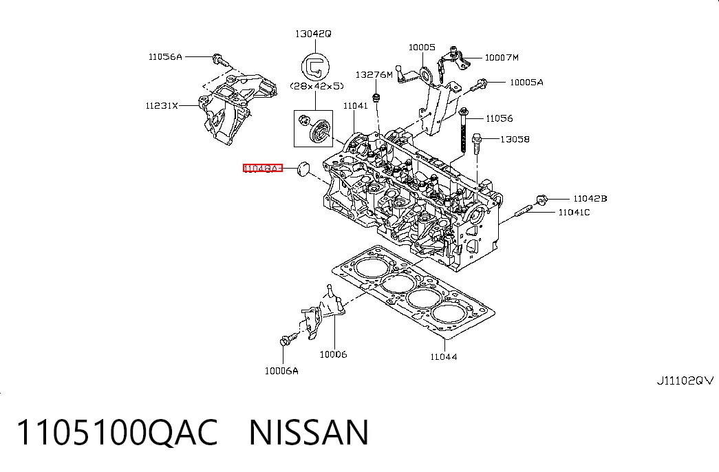 Заглушка ГБЦ/блоку циліндрів Nissan Almera 2 N16