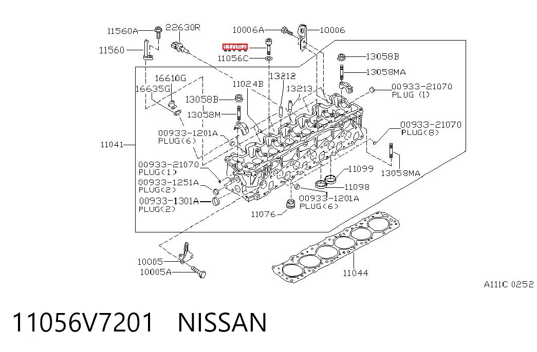 Болт кріплення головки блоку циліндрів на Nissan Patrol  Y60