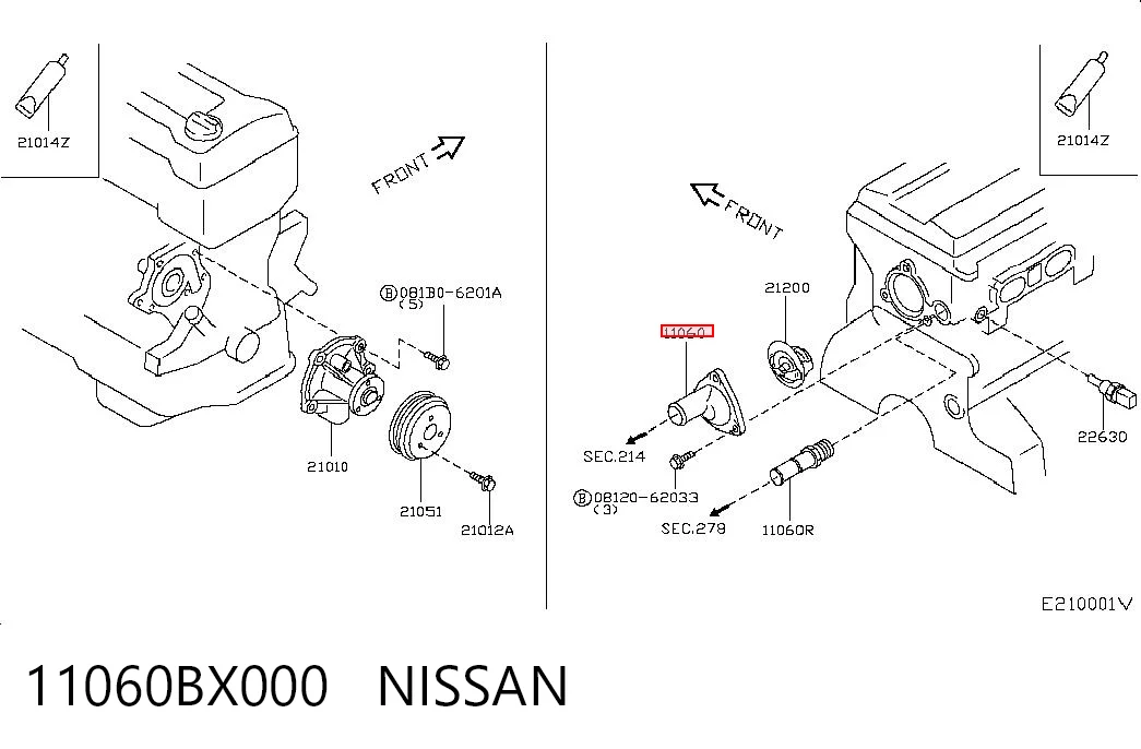 Корпус термостата в зборі на Nissan Note  E11