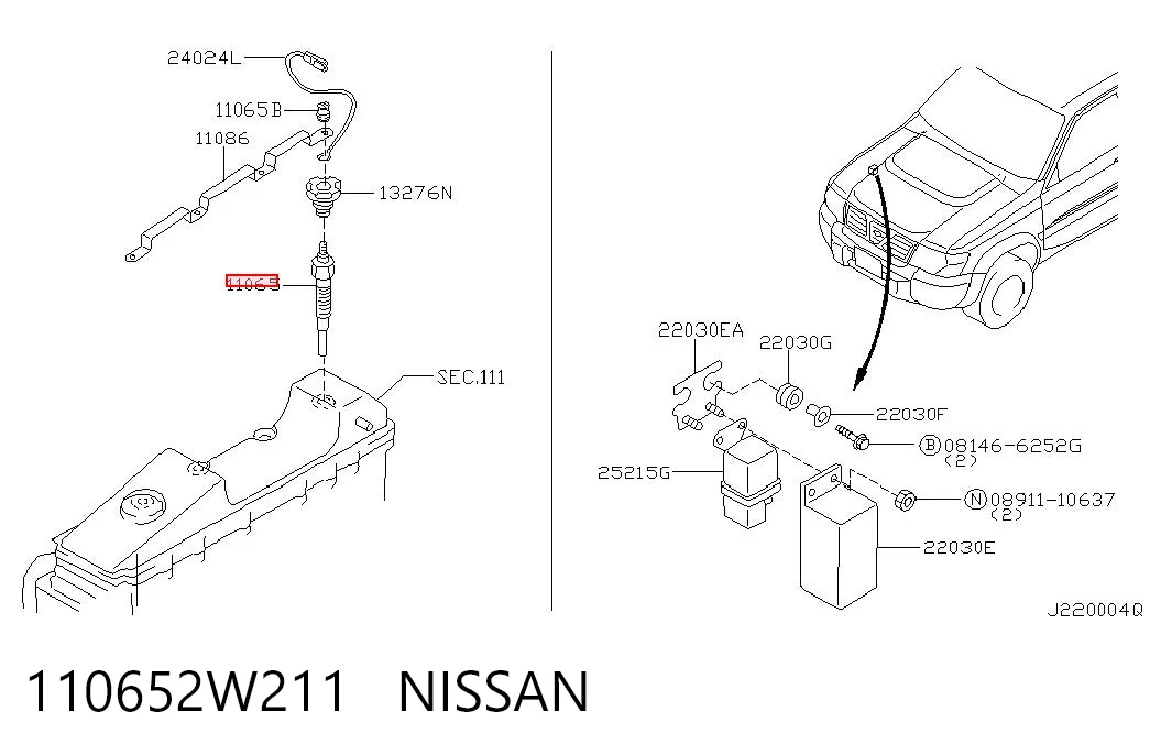 110652W211 Nissan/Infiniti Свічки розжарювання