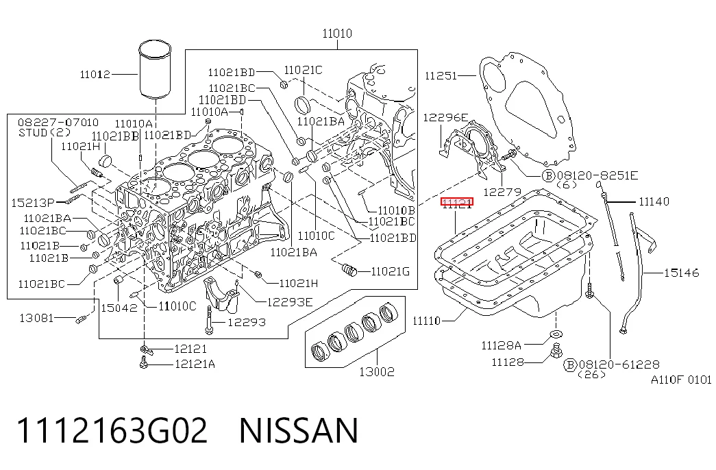 1112143G00 NIPPON MOTORS Прокладка піддону картера двигуна