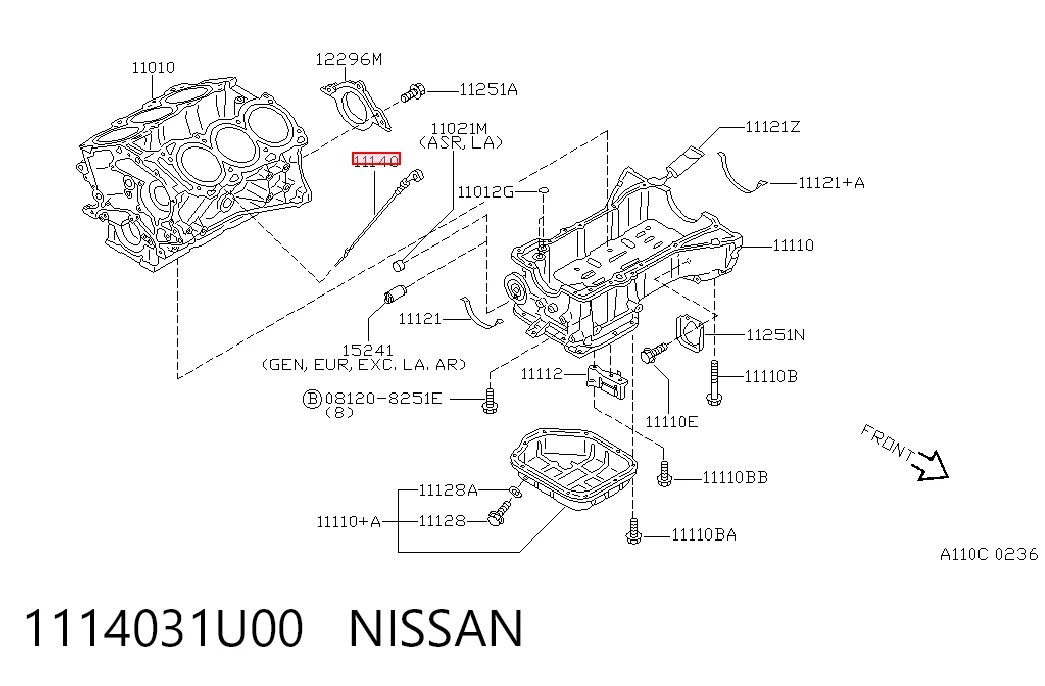 Покажчик рівня масла на Nissan Maxima  A32