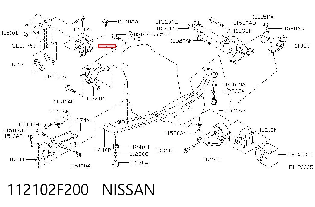 Права опора двигуна Polcar S2227014