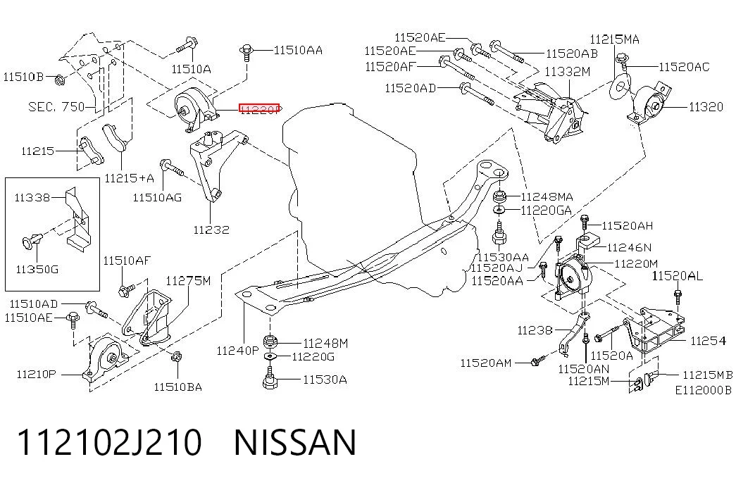 Подушка (опора) двигуна, права JDN09P11R0 Just Drive