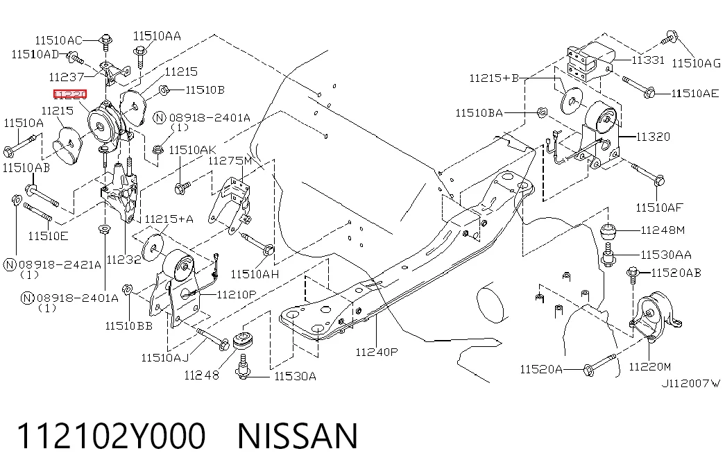 Права опора двигуна Nissan Maxima 