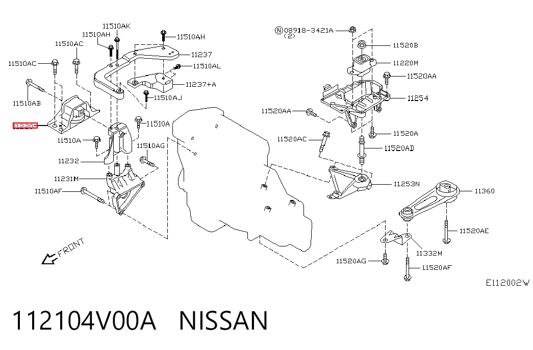Купити Подушка двигуна передня Nissan Micra  K12