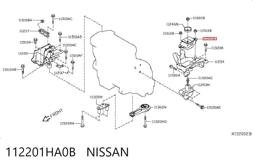 112201HA0B Nissan/Infiniti Ліва опора двигуна