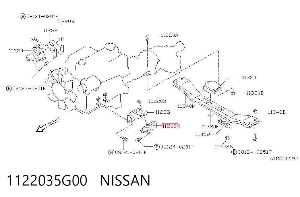  Подушка двигуна передня Nissan Terrano 1