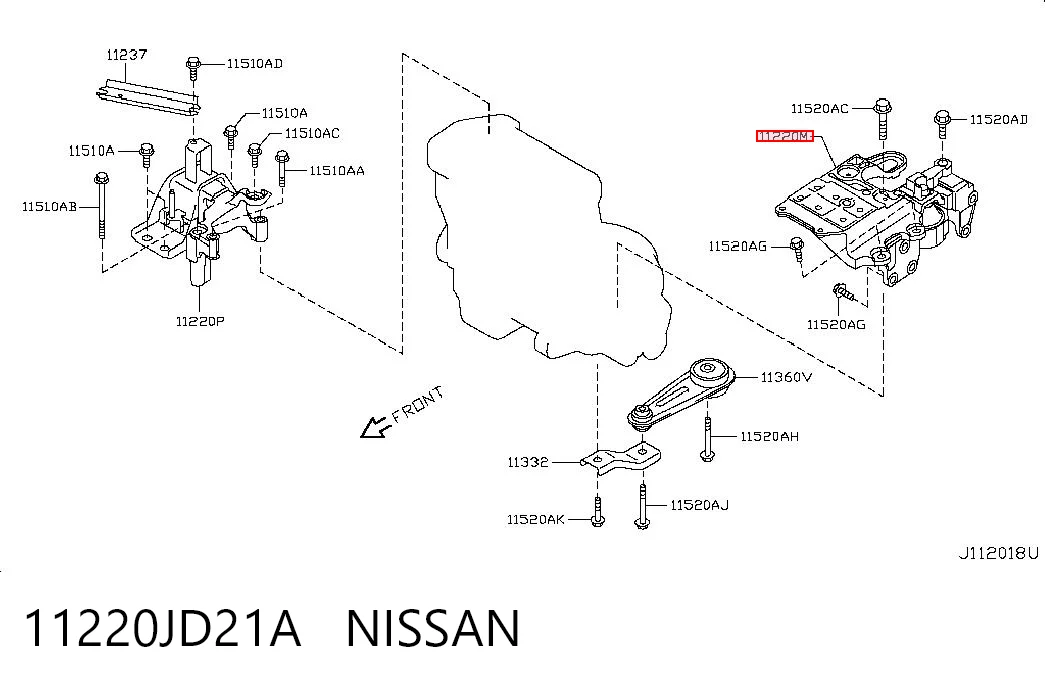 Купити Подушка двигуна задня Nissan Qashqai I J10