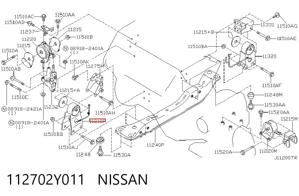 Купити Подушка двигуна передня Nissan Maxima  A33