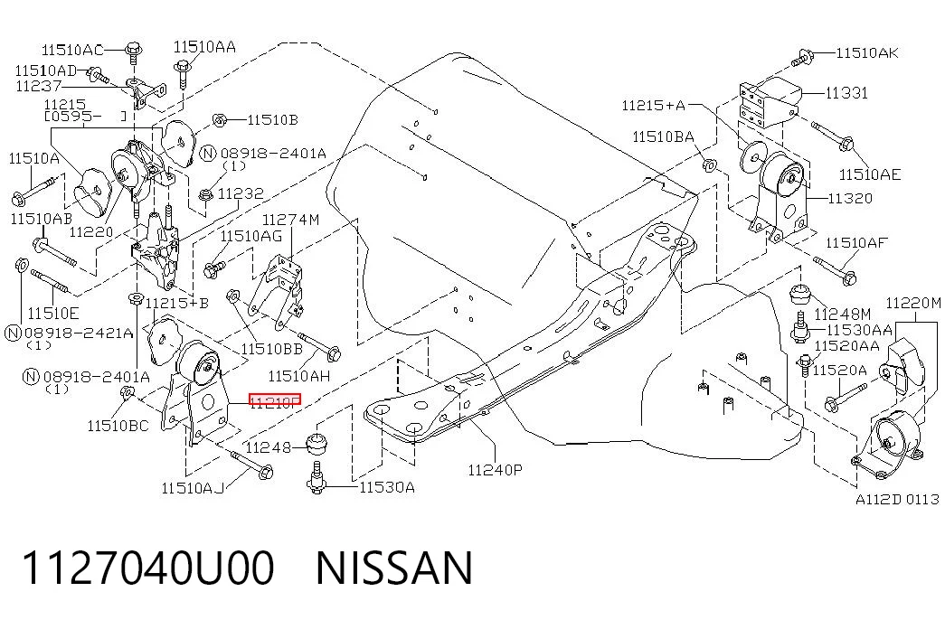 Купити Подушка двигуна передня Nissan Maxima  A32