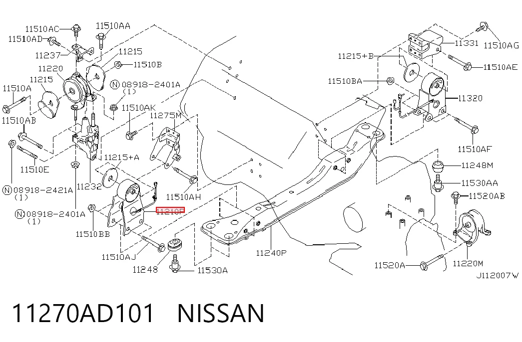 Купити Подушка двигуна передня Nissan Maxima  A33