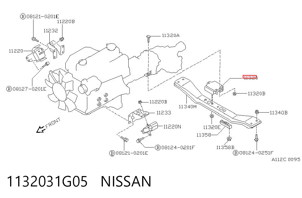 Опора двигуна задня Nissan Terrano I