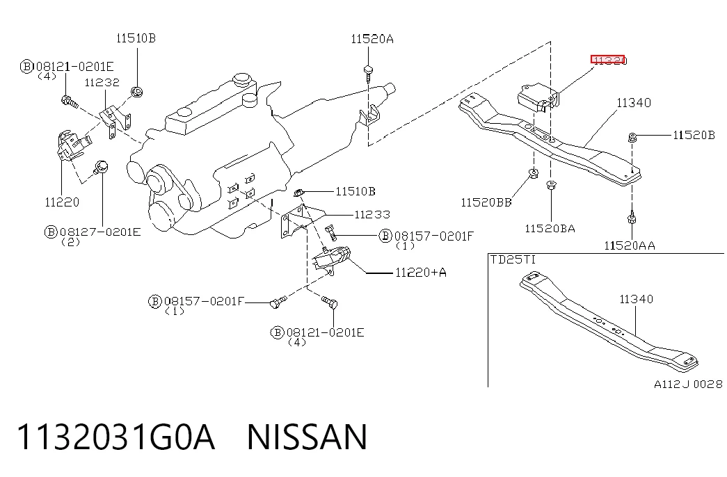 Задня подушка двигуна на Nissan Terrano I WD21