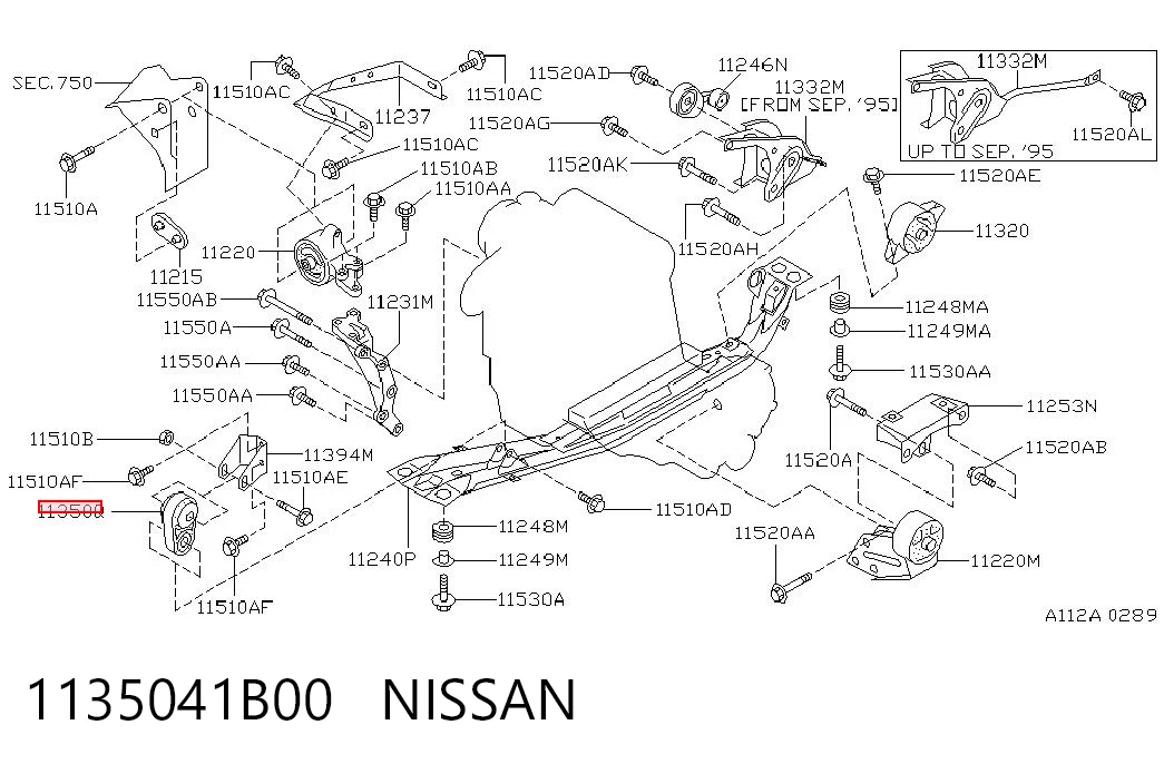 Передня опора двигуна Nissan Almera I