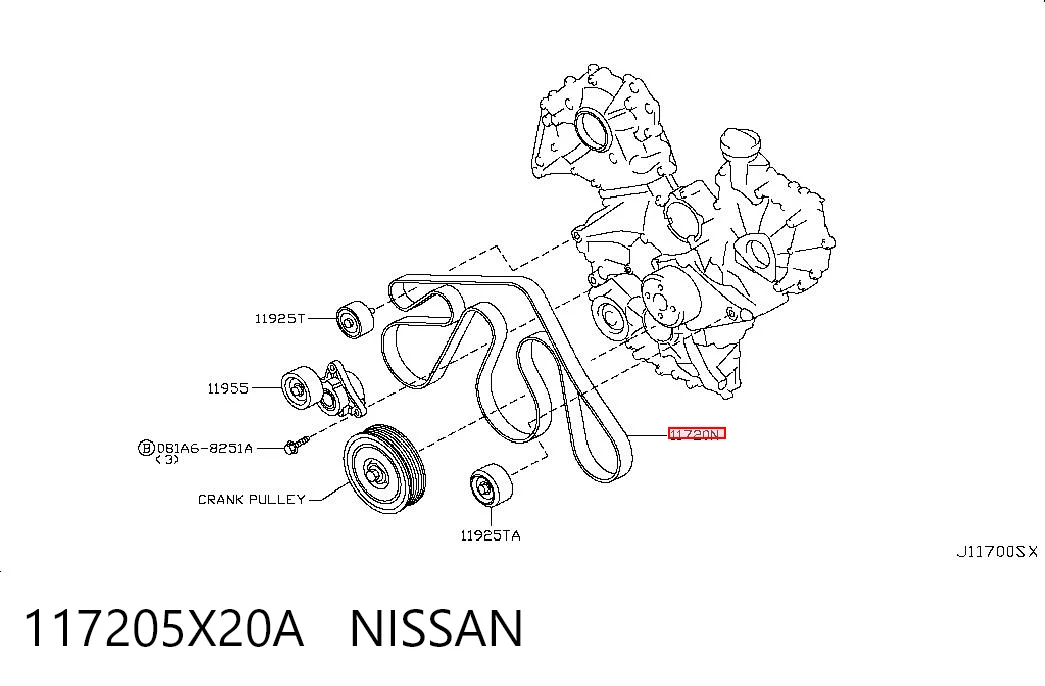 Купити Ремінь генератора Nissan Navara NP300 III D40