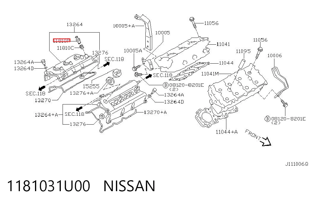 Клапан PCV (вентиляції картерних газів) на Nissan Maxima  A32