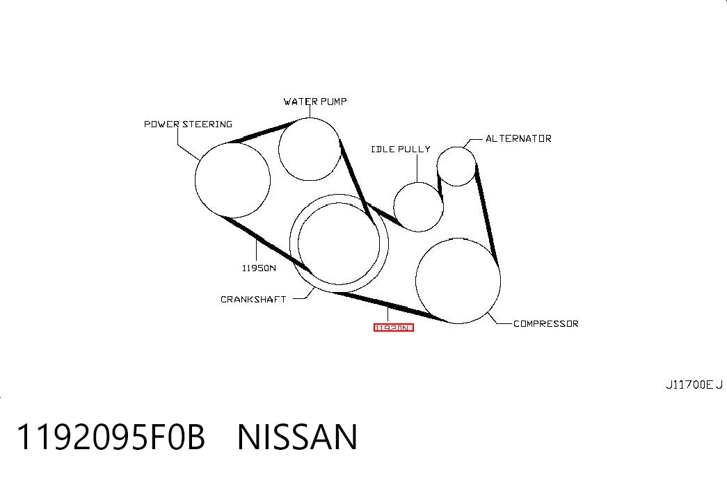  Ремінь генератора Nissan Almera 
