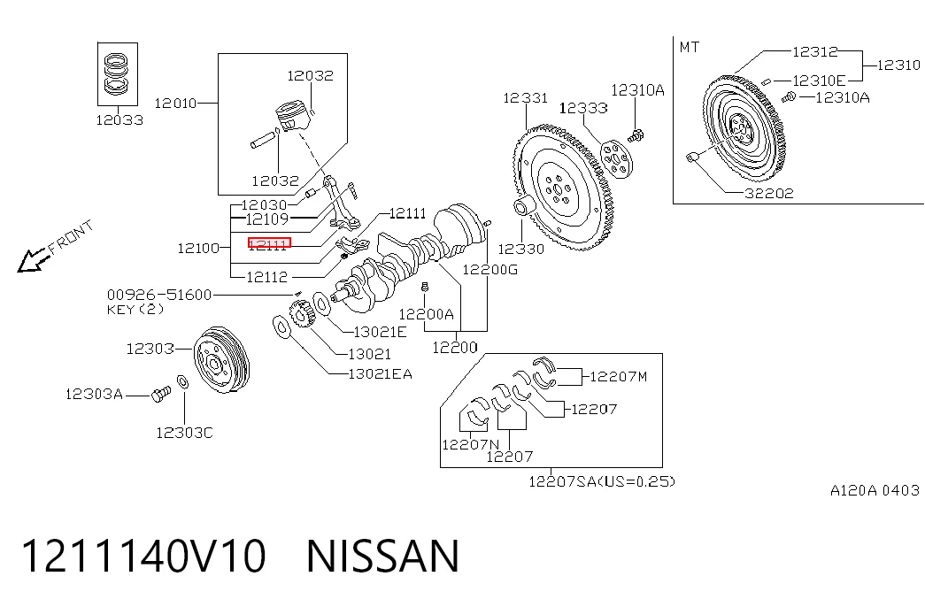 Підшипник шатуна на Nissan Maxima  J30