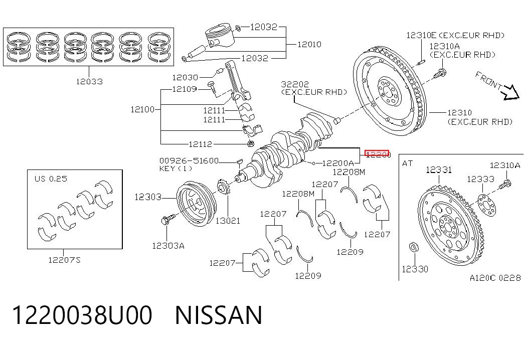 Купити Колінвал Nissan Maxima  A33