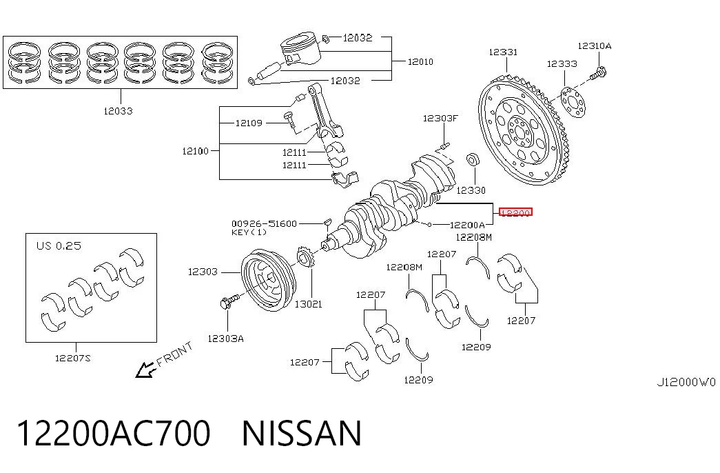  Колінвал Nissan Teana 