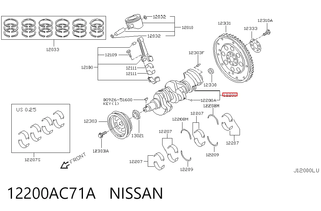 Колінчастий вал Nissan Teana 