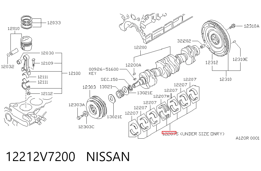 MS1207A025 NDC Комплект підшипників ковзання коленвалу
