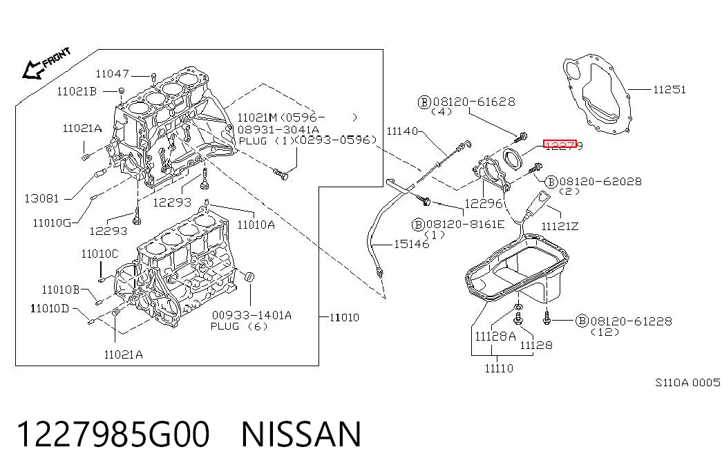 Сальник коленвала корінний на Nissan Patrol  Y60
