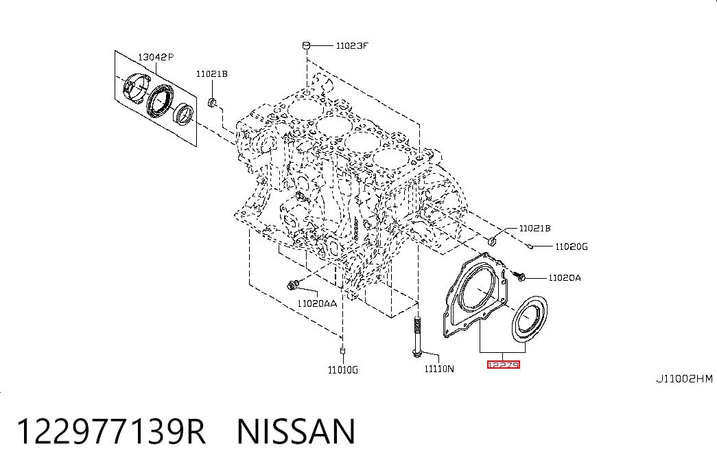Сальник колінчастого валу на Nissan Qashqai II J11