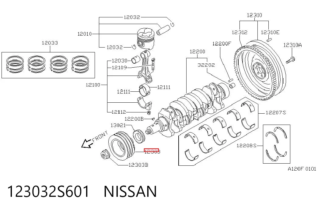 Демпферний шків колінвала Nissan Terrano I