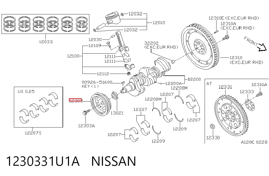  Шків колінвала Nissan Maxima 