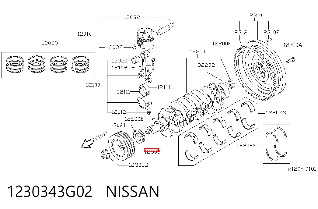 Демпфер колінвалу на Nissan Terrano I WD21