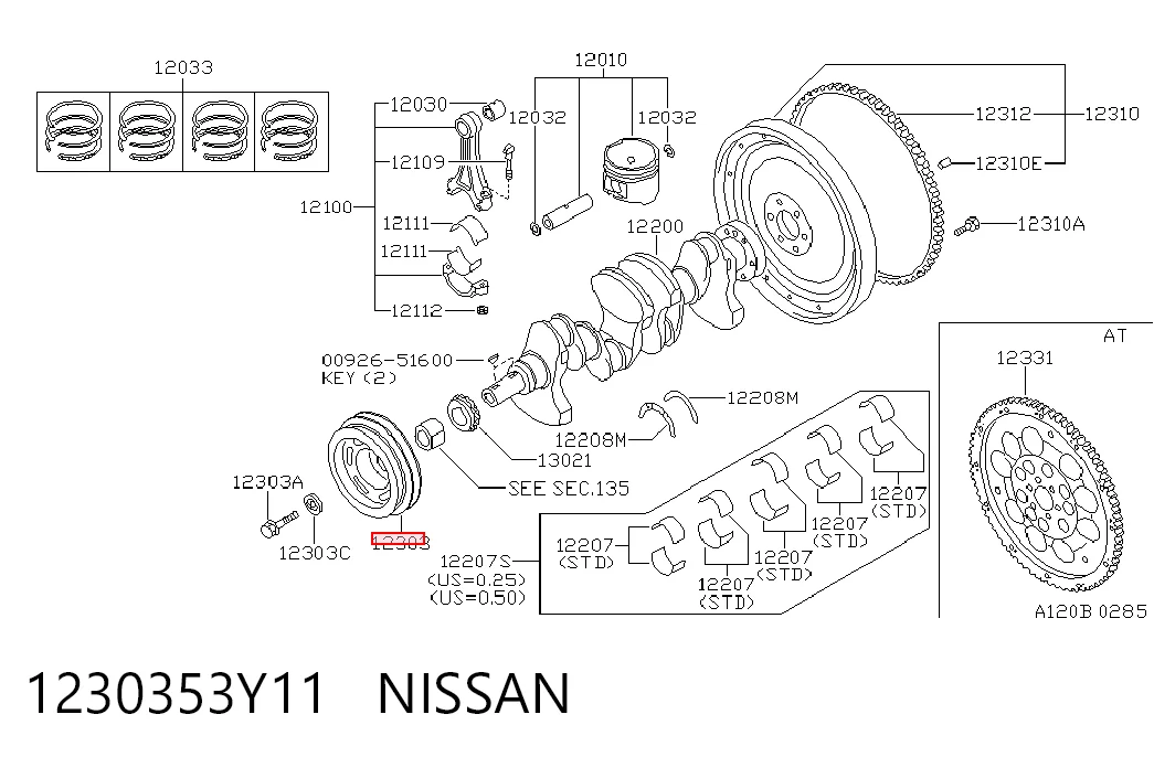 Демпфер колінвалу на Nissan Primera  P10