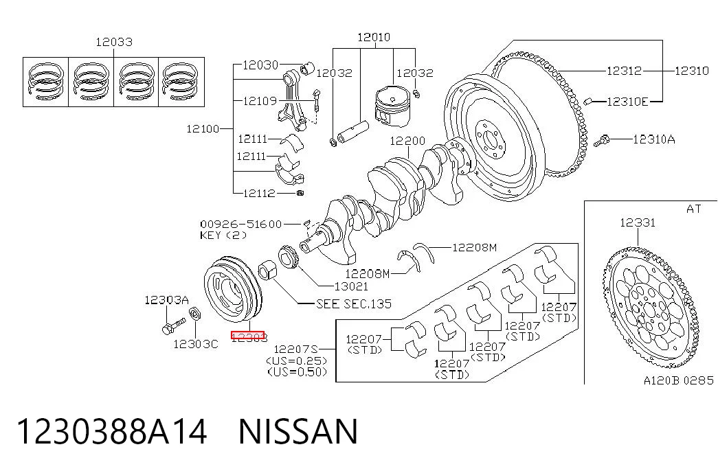 Демпфер колінвалу на Nissan Primera  P10