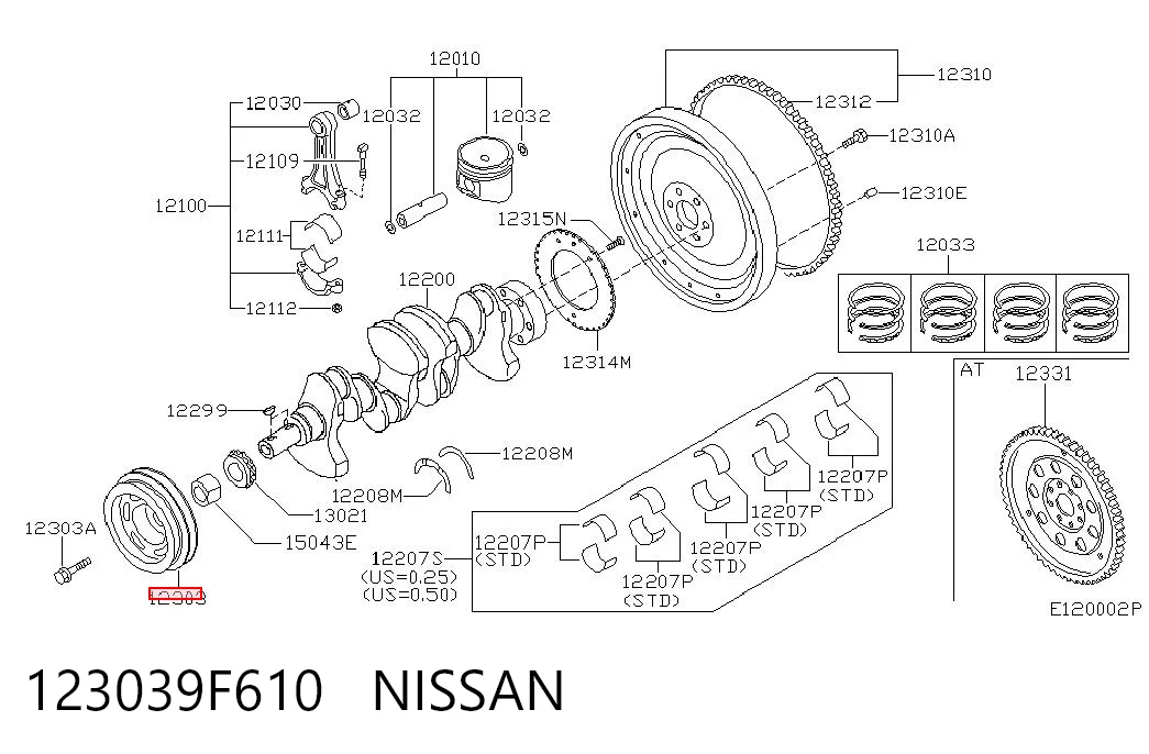 Купити Шків колінвала Nissan Almera TINO V10
