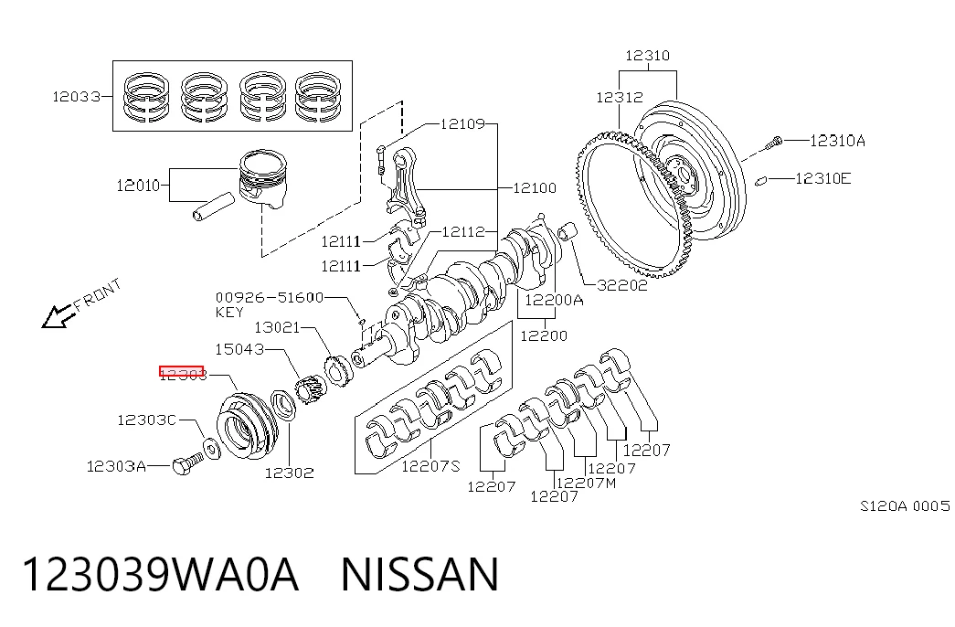  Шків колінвала Nissan Terrano 2