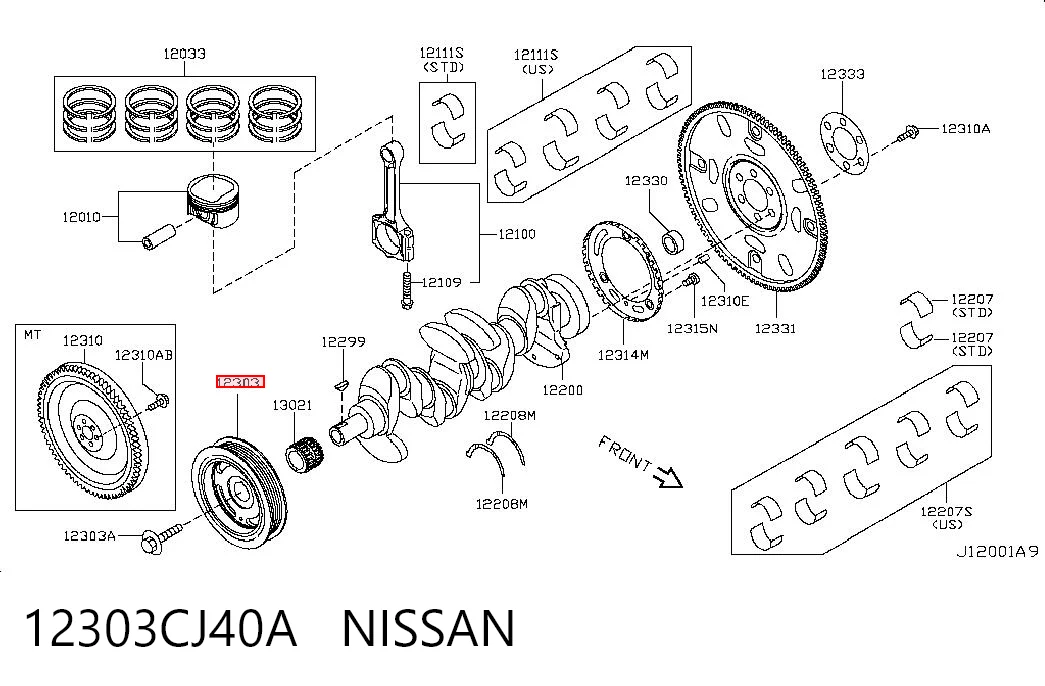 Шків колінвала (демпфер ) Nissan Note мінівен (E11) (2006 - 2012) ціна, від 29.14 USD