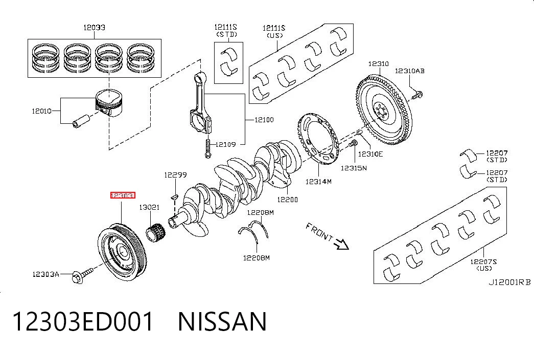 Купити Шків колінвала Nissan Note  E11