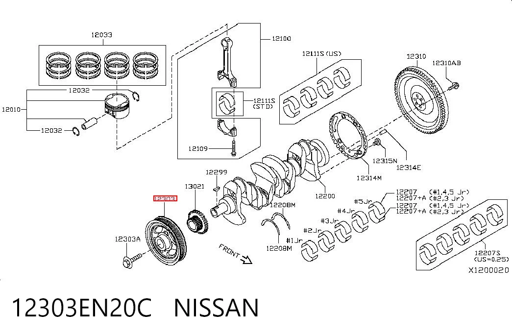 Шків колінвала J1091005 Nipparts