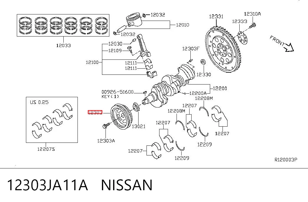 Демпфер колінвалу на Nissan Teana  J32