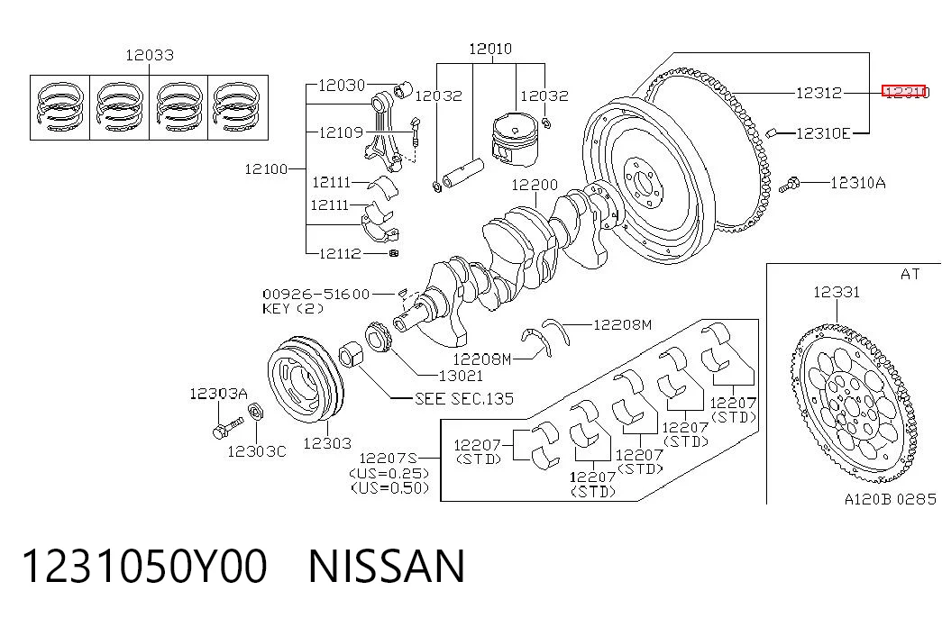 1231050Y00 Nissan/Infiniti