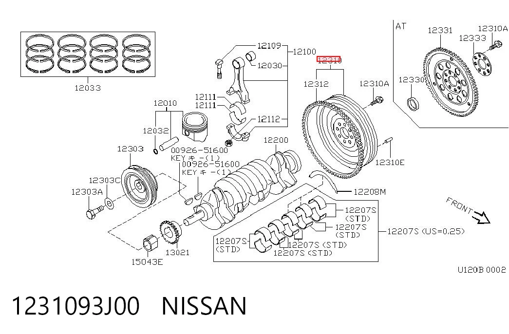 Маховик двигуна Nissan Primera P10