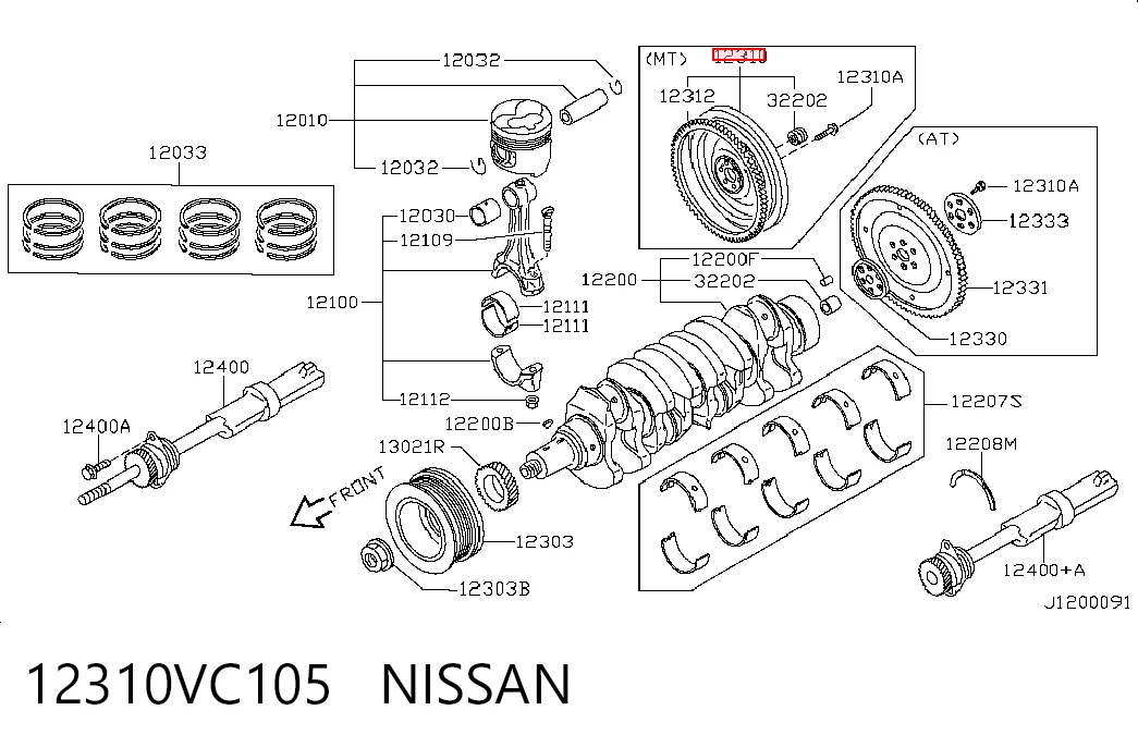 Маховик двигуна Nissan Patrol позашляховик (Y61) (1997 - 2010) ціна, від 1739.69 USD
