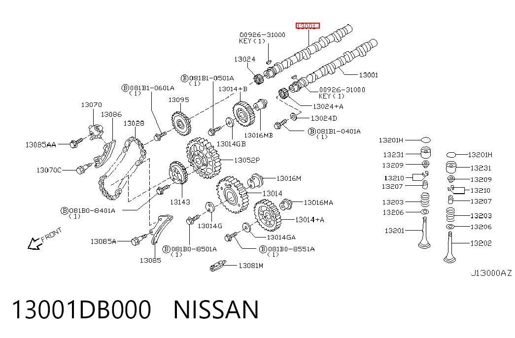 Розподілвал двигуна Nissan Terrano II позашляховик (R20) (1993 - 2006) ціна, від 106.58 USD