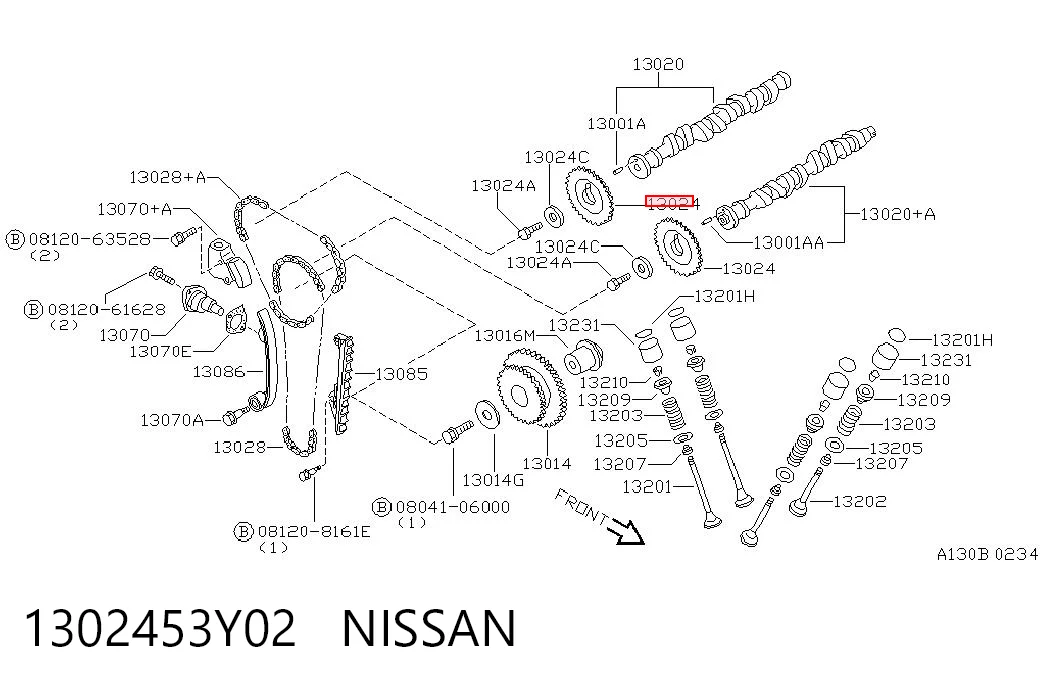 Шестерня розподільчого вала Nissan Almera I хетчбек (N15) (1995 - 2000) ціна, від 10.57 USD