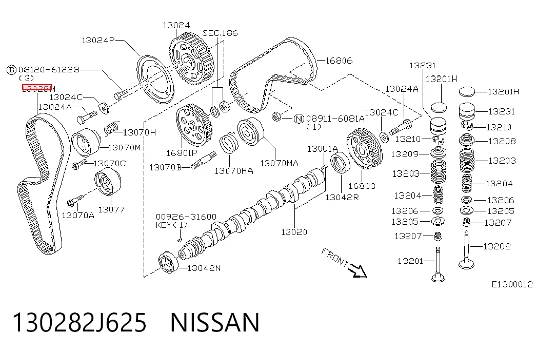  Ремінь ГРМ Nissan Sunny 3
